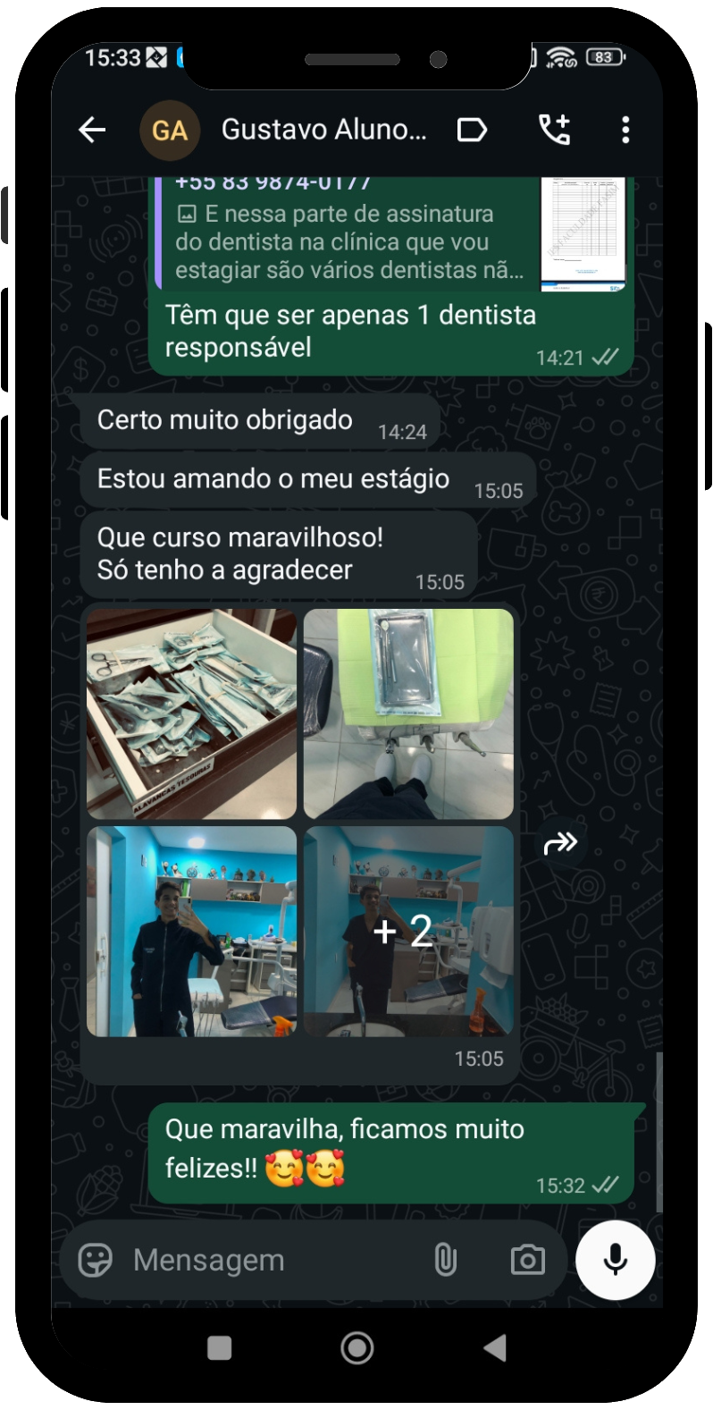 Depoimento de aluna do Curso ASB - print 5